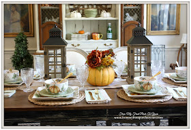 Fall Table Setting-French Country- Farmhouse-Fall Dining Room-From My Front Porch To Yours