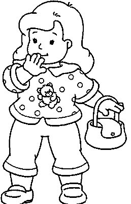 Girl with a Purse - Kids Coloring Pages