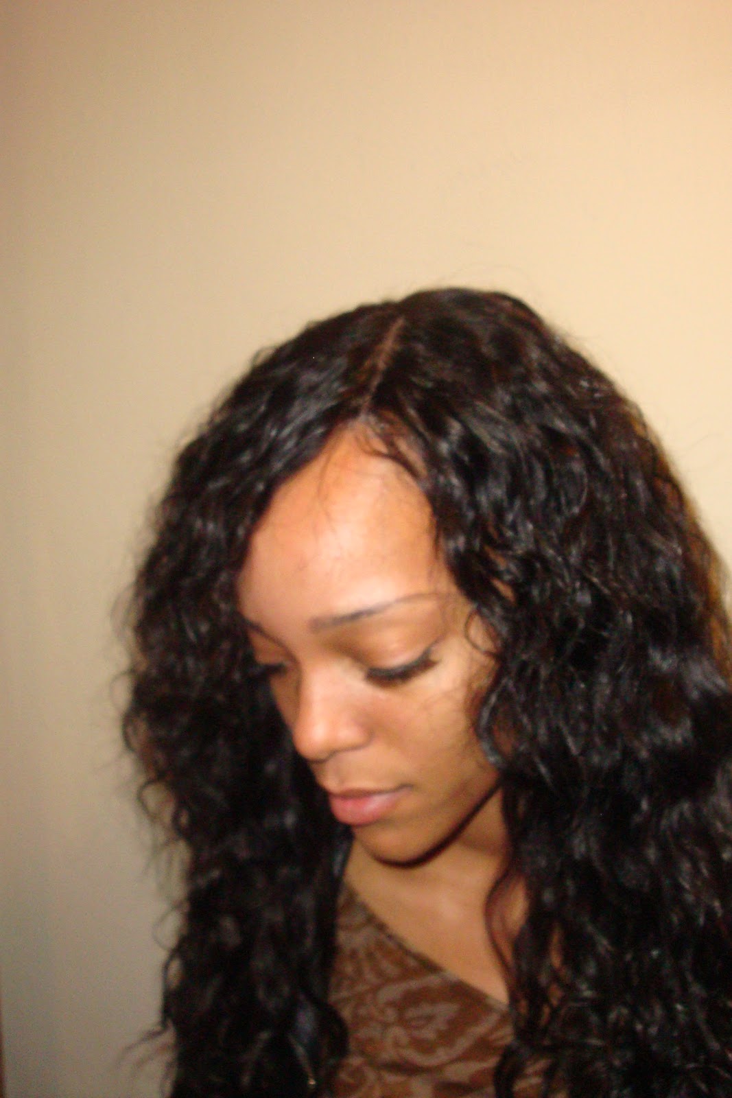 Prom Hairstyles To The Side With Braid Brazilian curly hair Sew-in with lace front closure piece