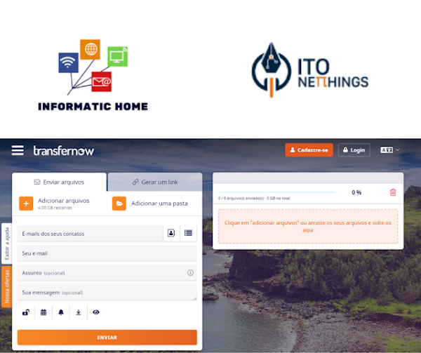 TransferNow - Uma excelente plataforma para enviar ficheiros com tamanho elevado!!!