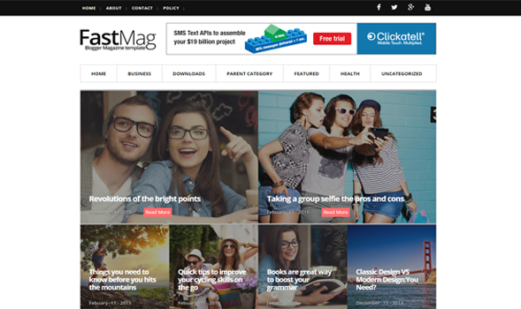 Fast Mag Responsive Blogger Template