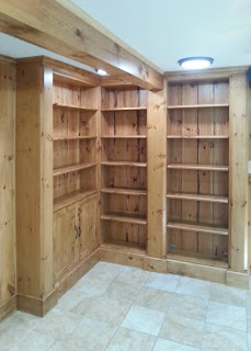 Knotty pine bookcase