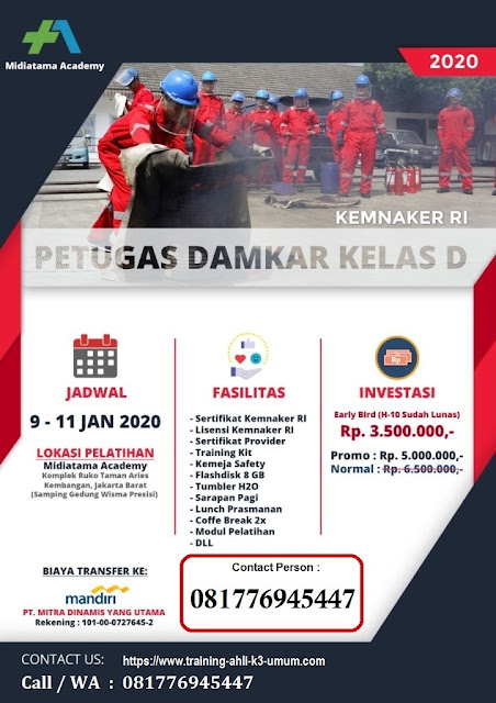 Damkar Klas D murah tgl. 9-11 Januari 2020 di Jakarta
