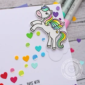 Sunny Studio Stamps: Heartstring Border Dies Prancing Pegasus Everyday Card by Vanessa Menhorn
