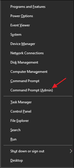 Pilih 'Command Prompt (Admin)'