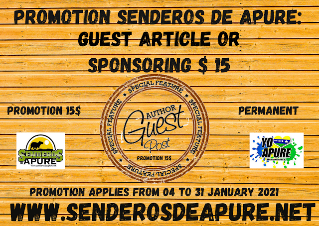PROMOTION: Guest or sponsored article for $ 15 in the anniversary month of Senderos de Apure. (January 04 to 31, 2021).