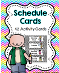 http://www.teacherspayteachers.com/Product/Schedule-Cards-57-Activties-Black-White-Chevron-815227