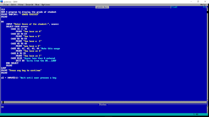 How To Create A Simple Grade Checker Program In Qbasic