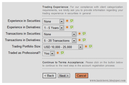 Data pengalaman trading forex