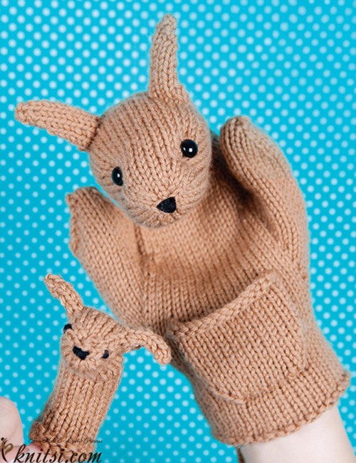 Kangaroo & Joey (Hand Puppets) - Free Pattern 