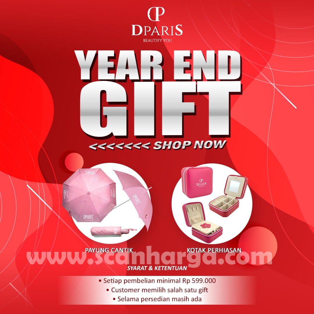 Promo DPARIS Year End Gift – Bebas Pilih Hadiah Menarik dengan Min. Belanja 599K