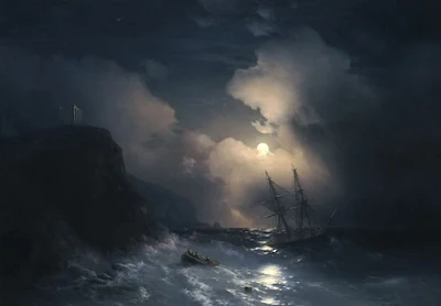 Tempest by Sounion (1856) painting Ivan Aivazovsky