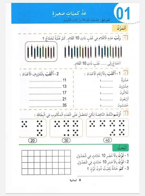 تمارين دفتر الأنشطة رياضيات - لغة عربية- تربية علمية - تربية اسلامية سنة ثانية ابتدائي