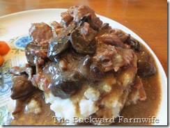 buttery beef & mushroom stew - The Backyard Farmwife