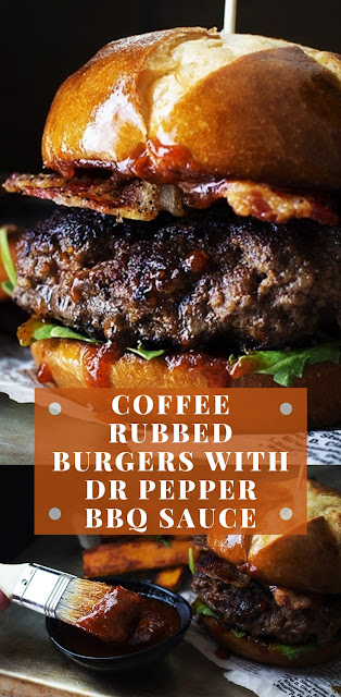 COFFEE RUBBED BURGERS WITH DR PEPPER BBQ SAUCE