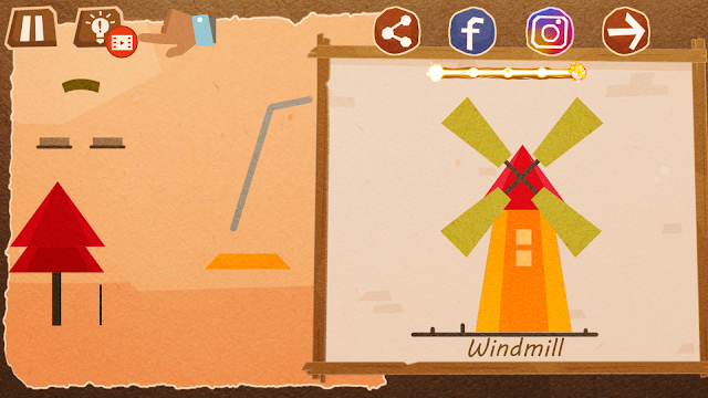 Chigiri: Paper Puzzle Master Level 4 (Windmill) Solution, Walkthrough, Cheats