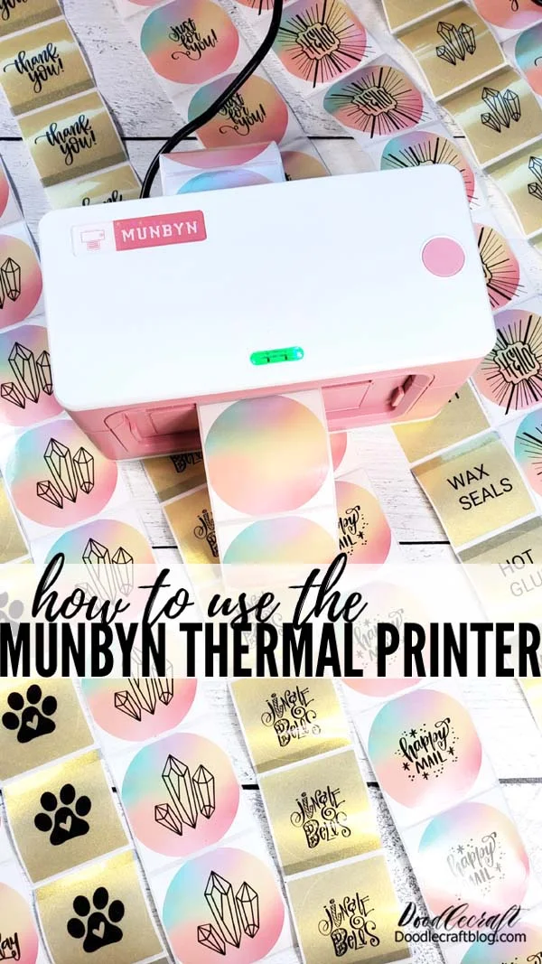 Learn how easy and cost effective it is to use the Munbyn Thermal Printer for making stickers and labels at home.   If you are running a small business, this adorable PINK thermal printer is a must have!   It's easy to use for all your shipping labels, thank you/QR code/happy mail stickers and much much more--a huge list of possibilities at the end of the post!