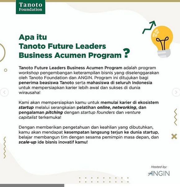 Call for Application: Tanoto Future Leader Business Acumen Program!