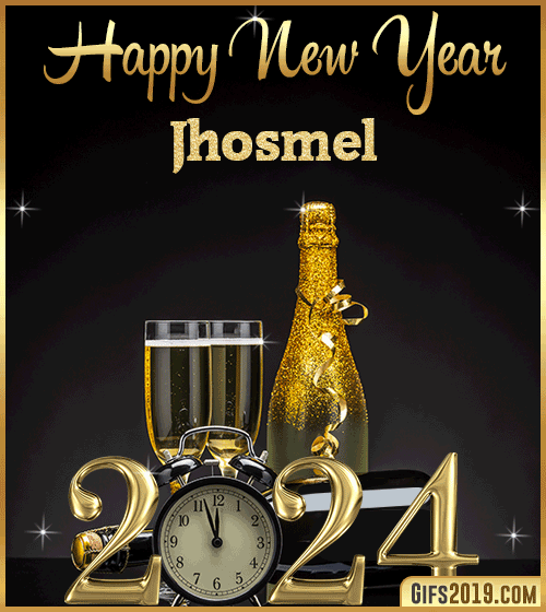 Champagne Bottles Glasses New Year 2024 gif for Jhosmel