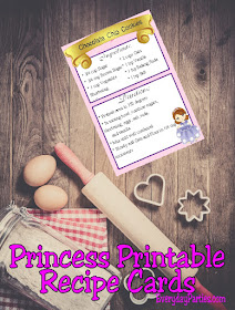 Organize yourself with these pretty printable recipe cards.  This princess printable is a free printable available in 3 different sizes, so you'll have an organized kitchen and a beautiful home.