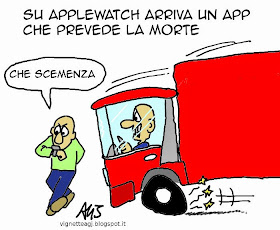 Applewatch, smartwatch, morte, umorismo, vignetta