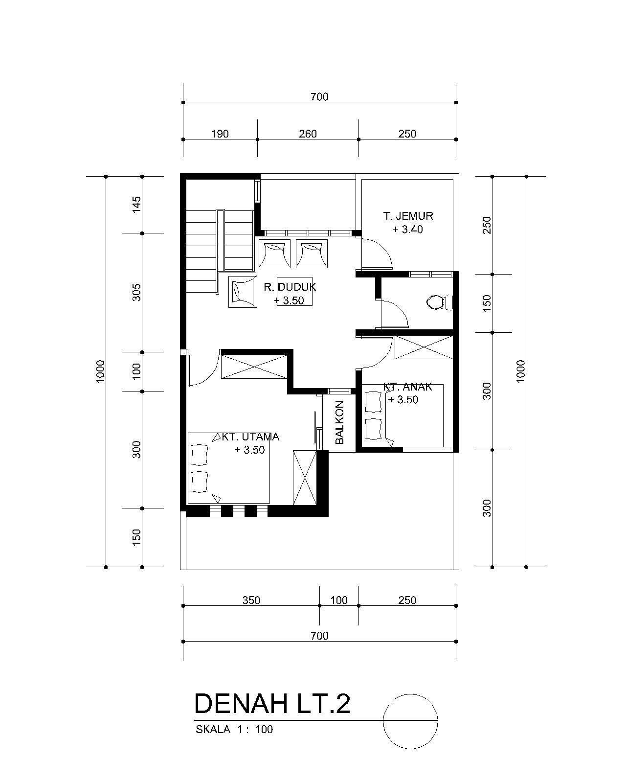 Denah Rumah Minimalis 1 Lantai Ukuran 7x10 Desain Rumah Minimalis