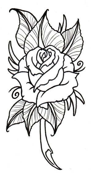 black adn white rose tattoo design 495x442 Black And White Rose Tattoo