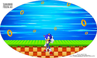 Fiesta de Sonic: Toppers o Etiquetas Circulares para Imprimir Gratis.