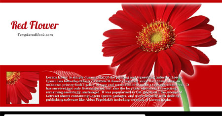 Blogger Red Flower Nature Web2.0 Template