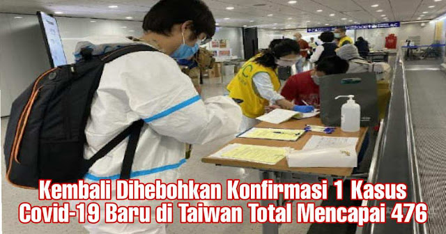 Kembali Dihebohkan Konfirmasi 1 Kasus Covid-19 Baru di Taiwan Total Mencapai 476 