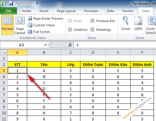 Hướng dẫn cố định dòng, cột trong Excel