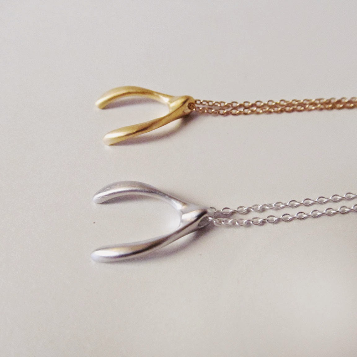  silver wishbone necklace 