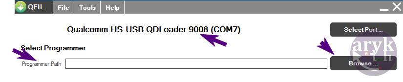 QFIL Open Programmer Path -QPST QFIL Flash, Unbrick Qualcomm Device Step 7