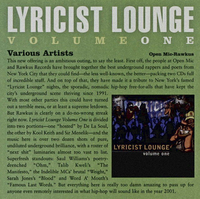 Lyricist Lounge Volume 1 Album Review CMJ