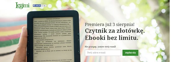 Legimi: Czytnik za złotówkę. Ebooki bez limitu.