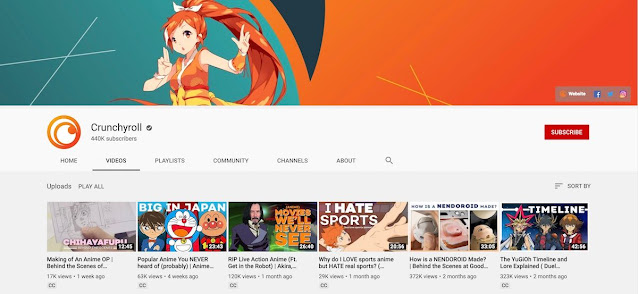 Channel youtube anime resmi crunchyroll