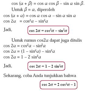 rumus cos 2a