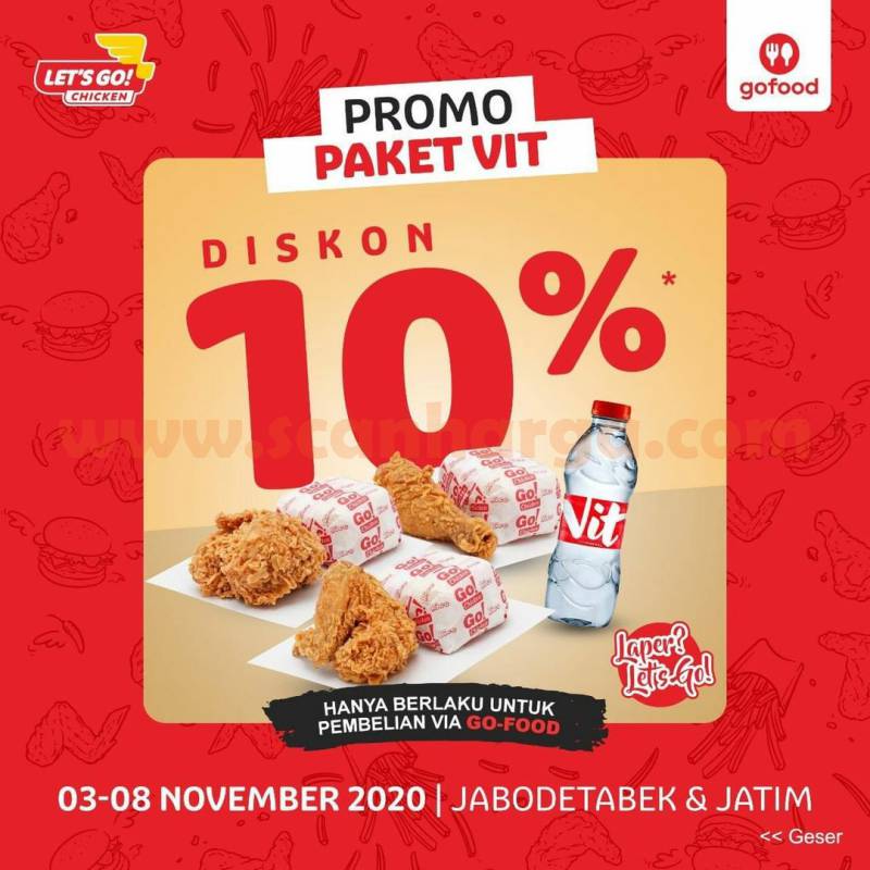 Let's Go! Chicken Promo Paket VIT Diskon 10% via Gofood