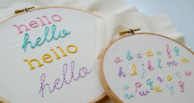 Hand Embroidery to text fabric