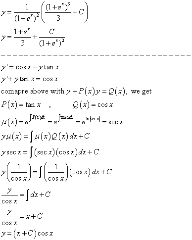 Differential Equations Solved Examples Find The General Solution Of Each Of The Following Equations A X 2y 3xy 1 B 1 E X Y 2e Xy 1 E X E X C Y Cos X Y