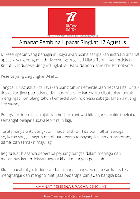 Amanat Pembina Upacara Amanat Pembina Upacara Yang Tidak Membosankan Contoh Amanat Pembina Upacara Amanat Pembina Upacara Tentang Motivasi Belajar Amanat Pembina Upacara Sd Amanat Pembina Upacara Yang Menarik Contoh Amanat Pembina Upacara Tentang Motivasi Belajar Amanat Pembina Upacara Pendidikan Karakter Amanat Pembina Upacara Singkat 17 Agustus