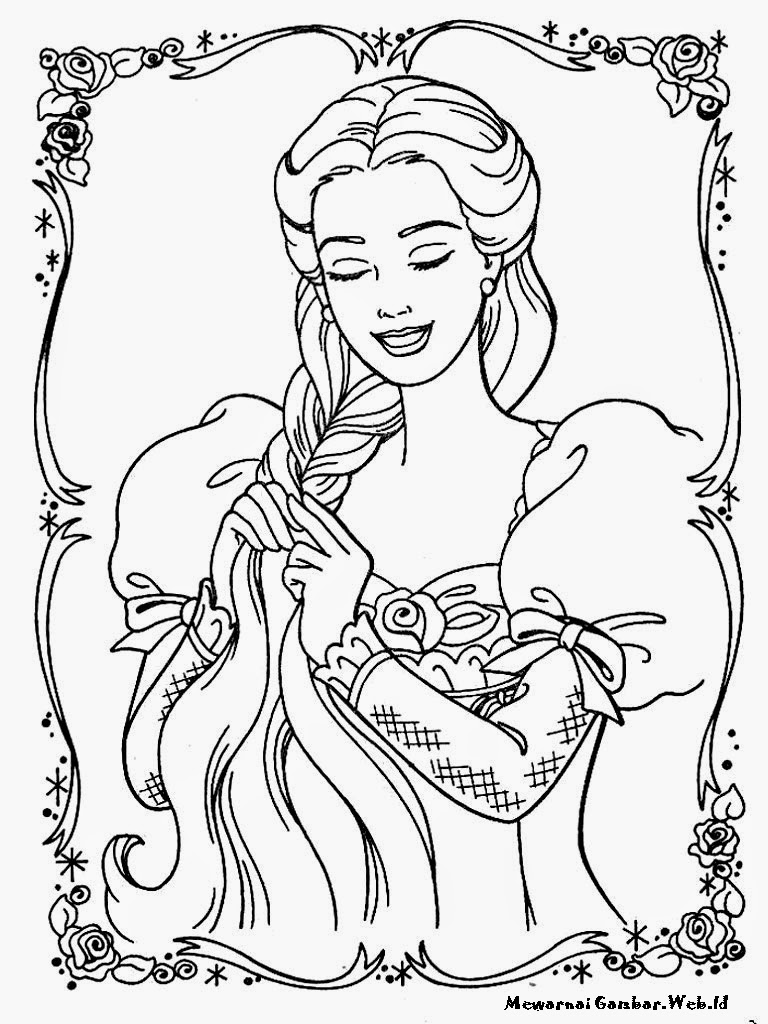 Kumpulan Sketsa Gambar Putri Rapunzel Aliransket