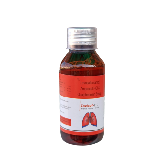 Levosalbutamol, Ambroxol Hydrochloride and Guaiphenesin syrup | Cozicof-LS