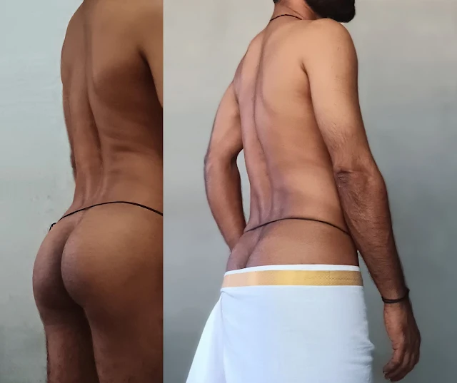 Men with Arunakodi - How to use Arunakodi for wearing Veshti and Lungi
