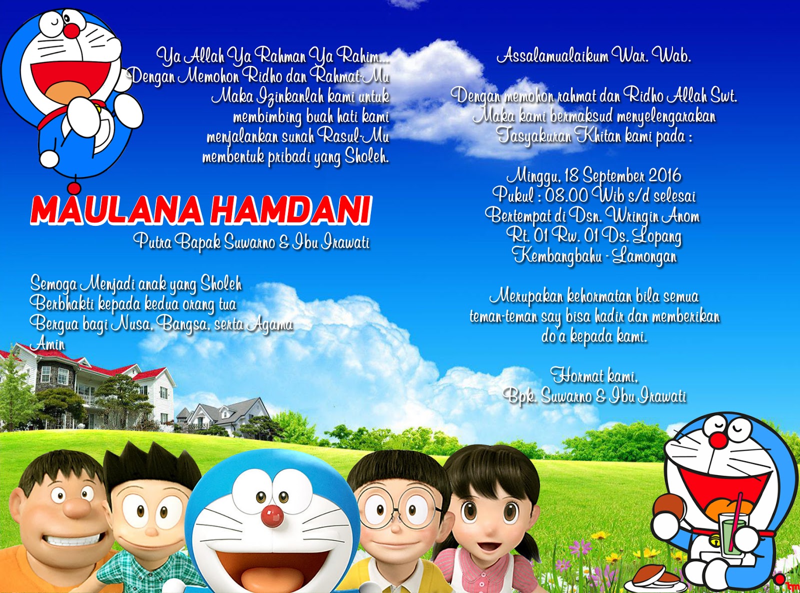 Nirwana Digital Print: Undangan Model Doraemon