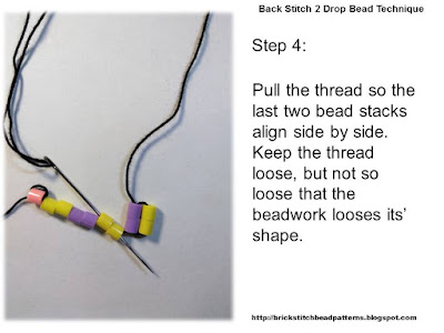 Click the image to view the beaded back stitch beading tutorial image larger.