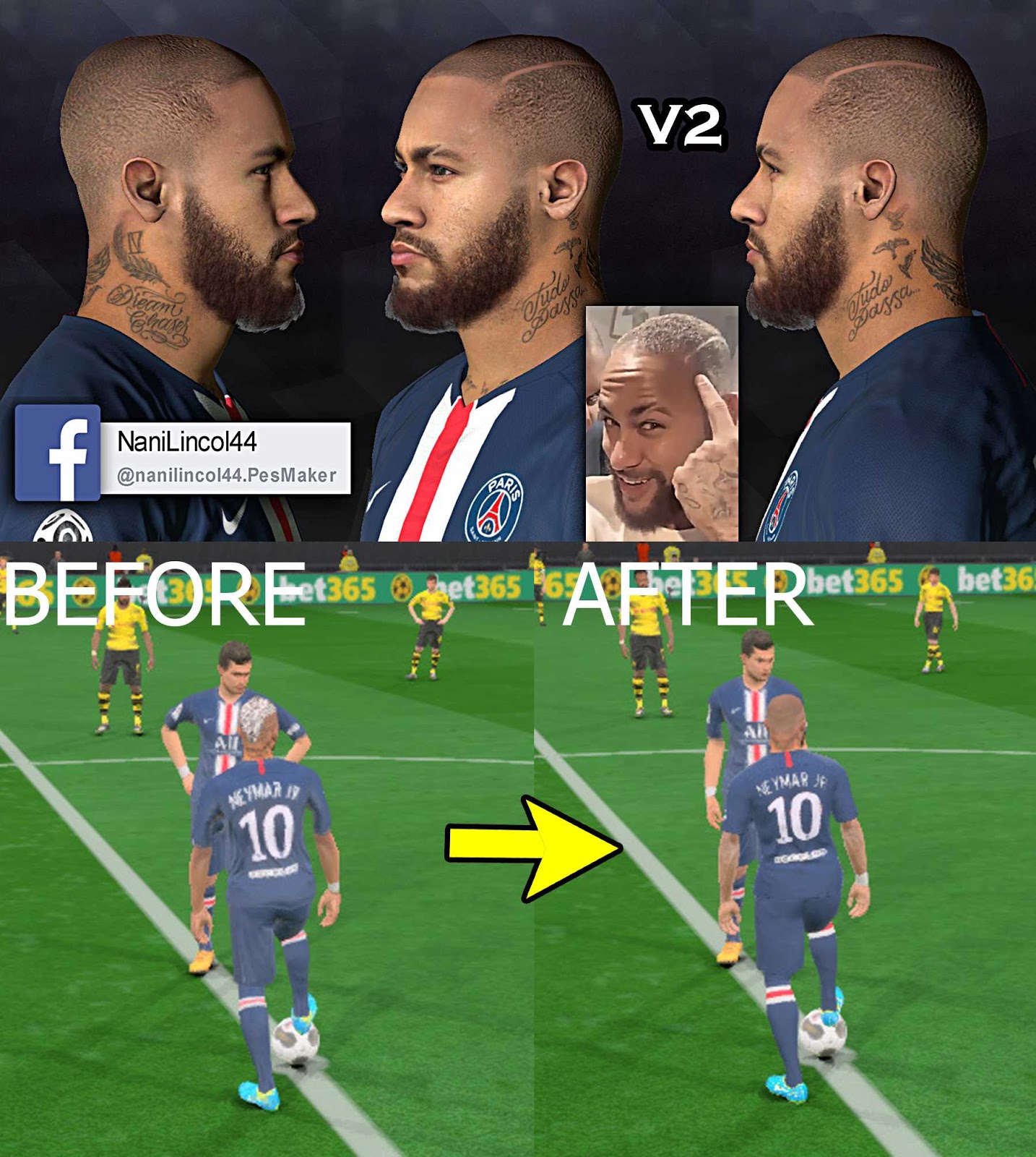 PES 2017 Neymar Jr "Bald" (Latest Hairstyle) by ...