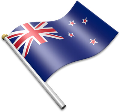 The New Zealand flag on a flagpole clipart image