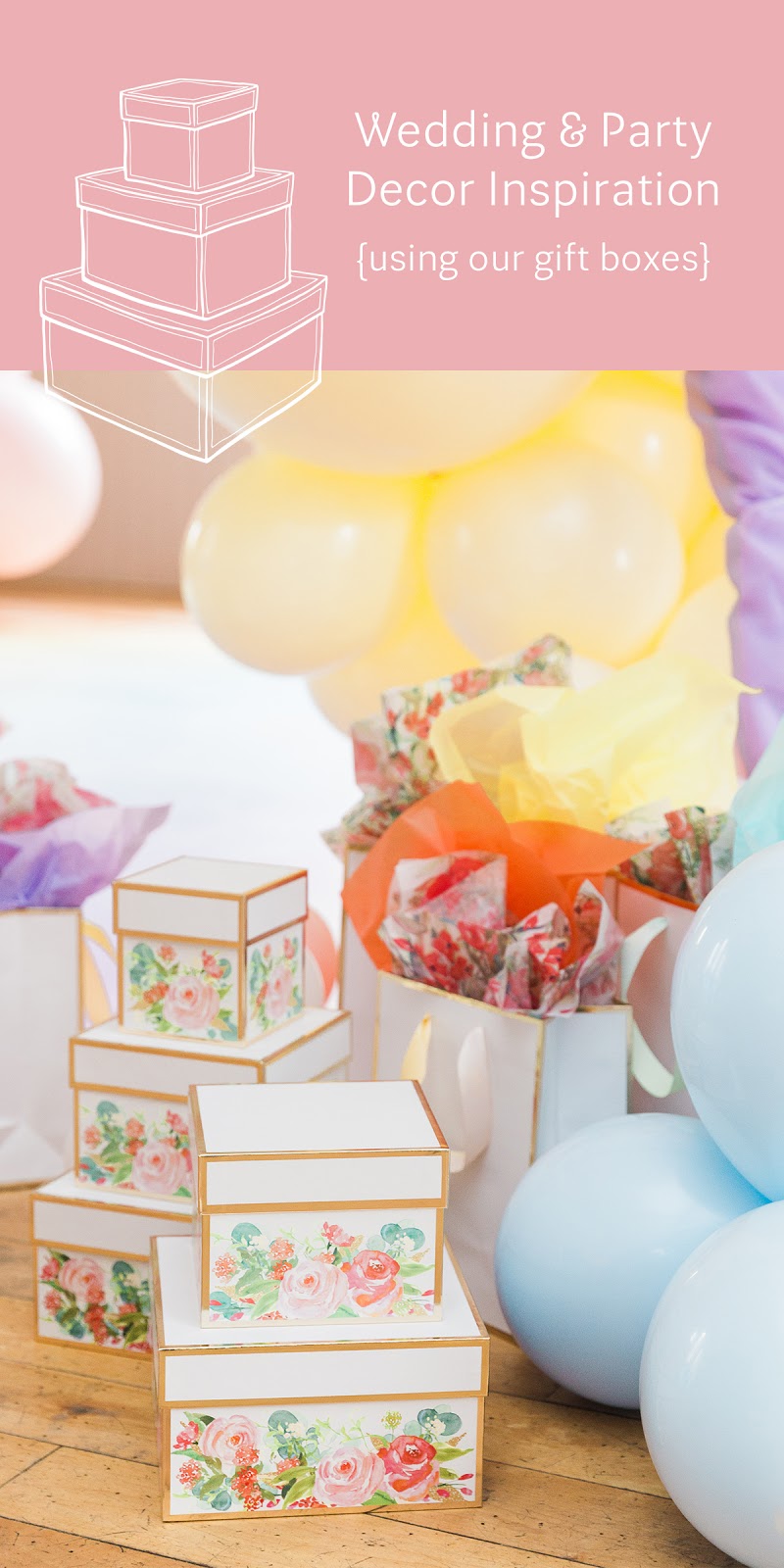 wedding and party decor inspiration using gift boxes | Creative Bag and Historia Wedding and Event Planning