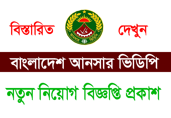 অডিটর পদে নিয়োগ বিজ্ঞপ্তি - Bangladesh Ansar VDP Job Circular 2021